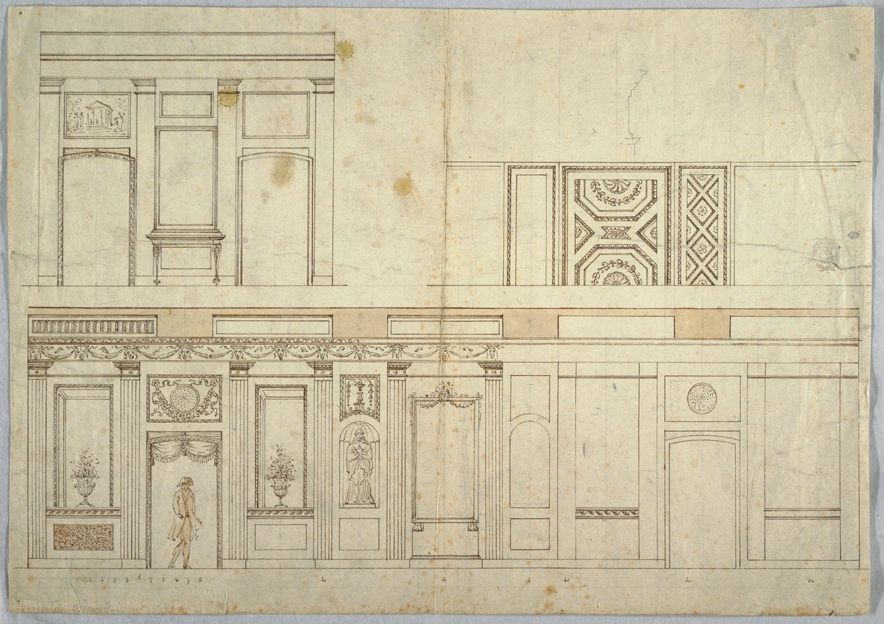Ontwerp voor een interieur, 1800-1820 door Unbekannt