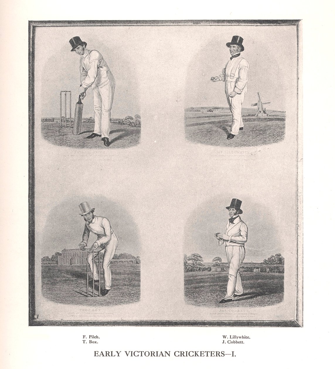 Vroege Victoriaanse cricketspelers, 19e eeuw 1912 door Unbekannt