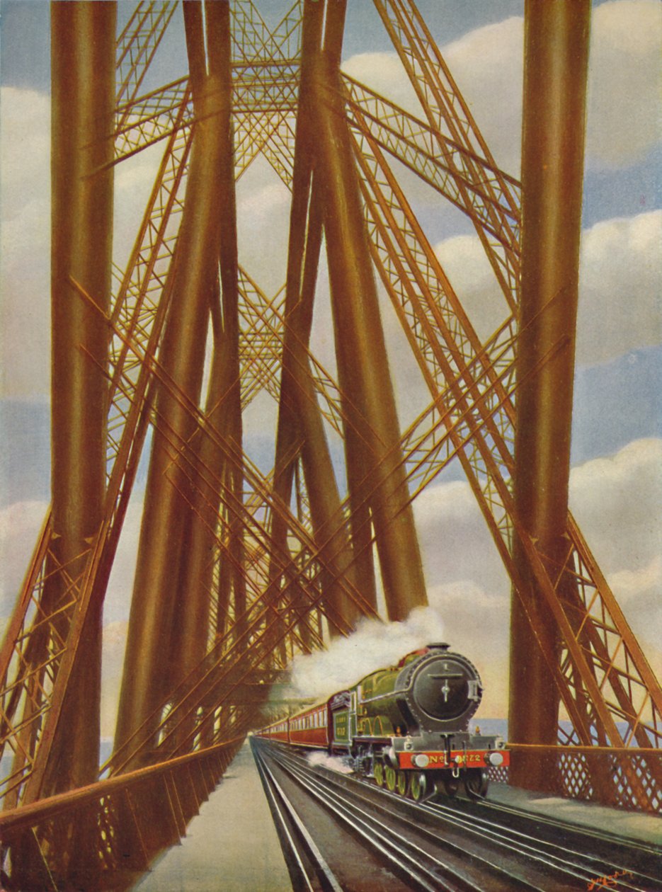 East Coast Express die de Forth Bridge oversteekt door Unbekannt