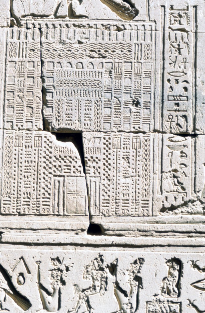 Egyptische kalender, Tempel van Kom Ombo, Egypte, 2e-1e eeuw v.Chr. door Unbekannt