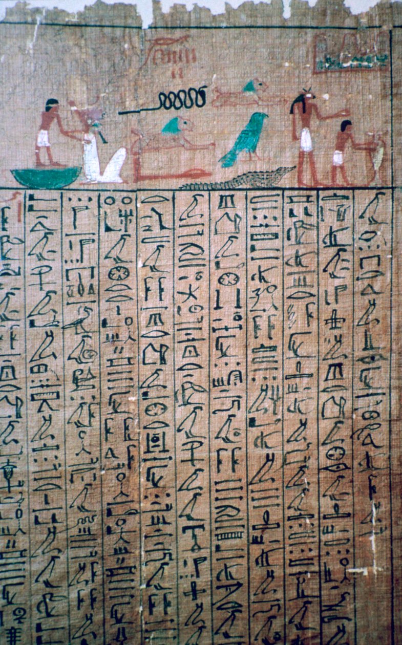 Egyptische hiërogliefen uit een Dodenboek door Unbekannt