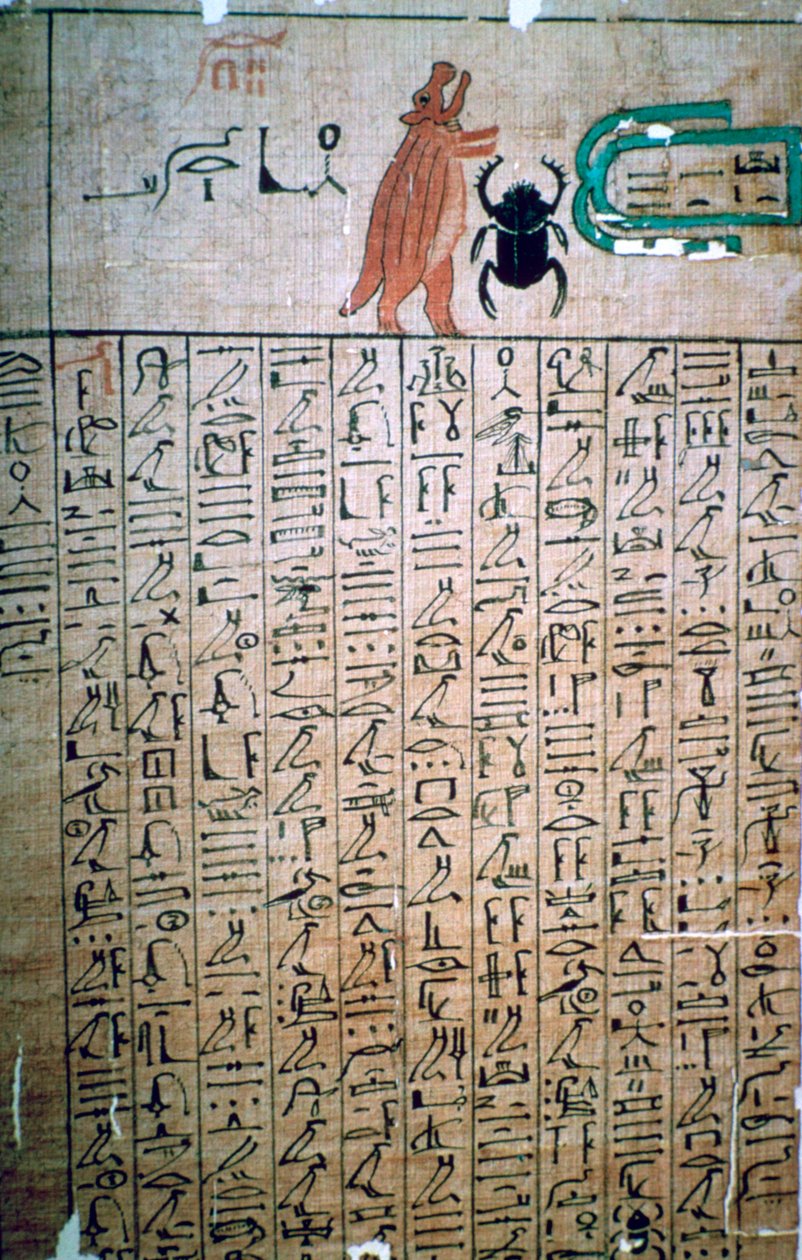 Egyptische hiërogliefen uit een Dodenboek door Unbekannt