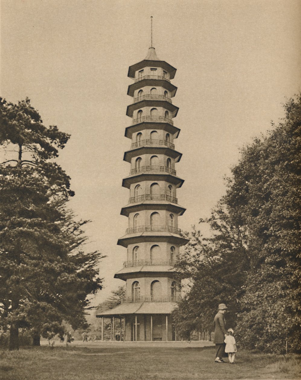 Achttiende-eeuwse versie van een pagode in Kew Gardens door Unbekannt