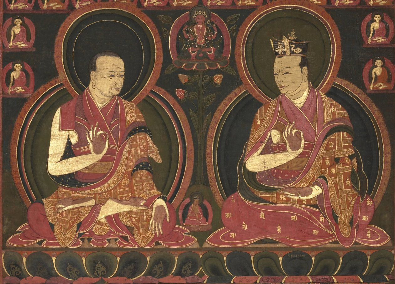Achtste Karmapa, Mikyo Dorje (1507-1554) en zijn leraar de Eerste Sangye Nyenpa door Unbekannt