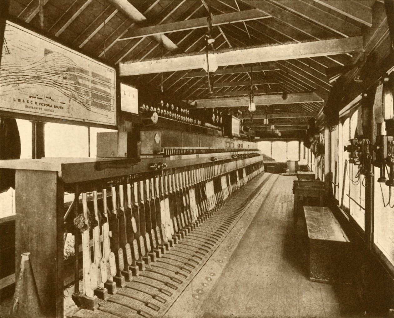 Electro-mechanische seinhuis bij Victoria, Southern Railway, 1930 door Unbekannt