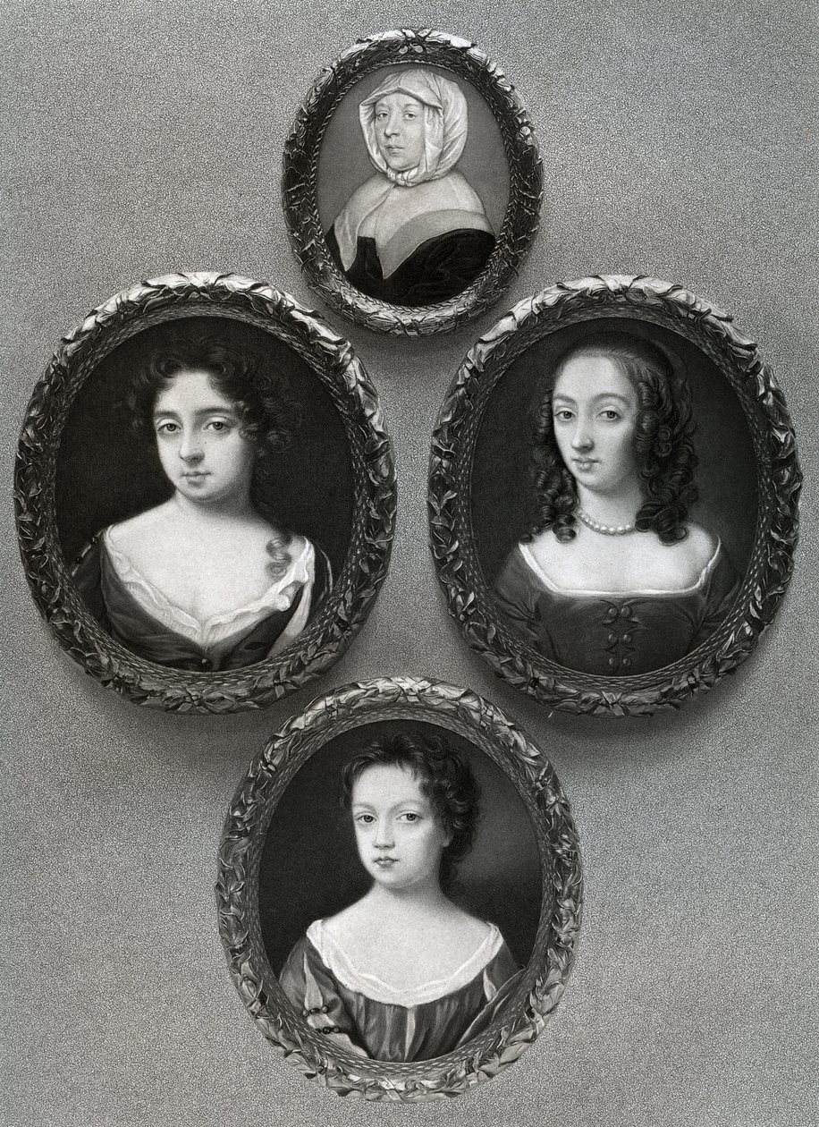 Elizabeth Cromwell, moeder van Oliver Cromwell, en zijn dochters, Mary, Elizabeth en Bridget, 1899 door Unbekannt