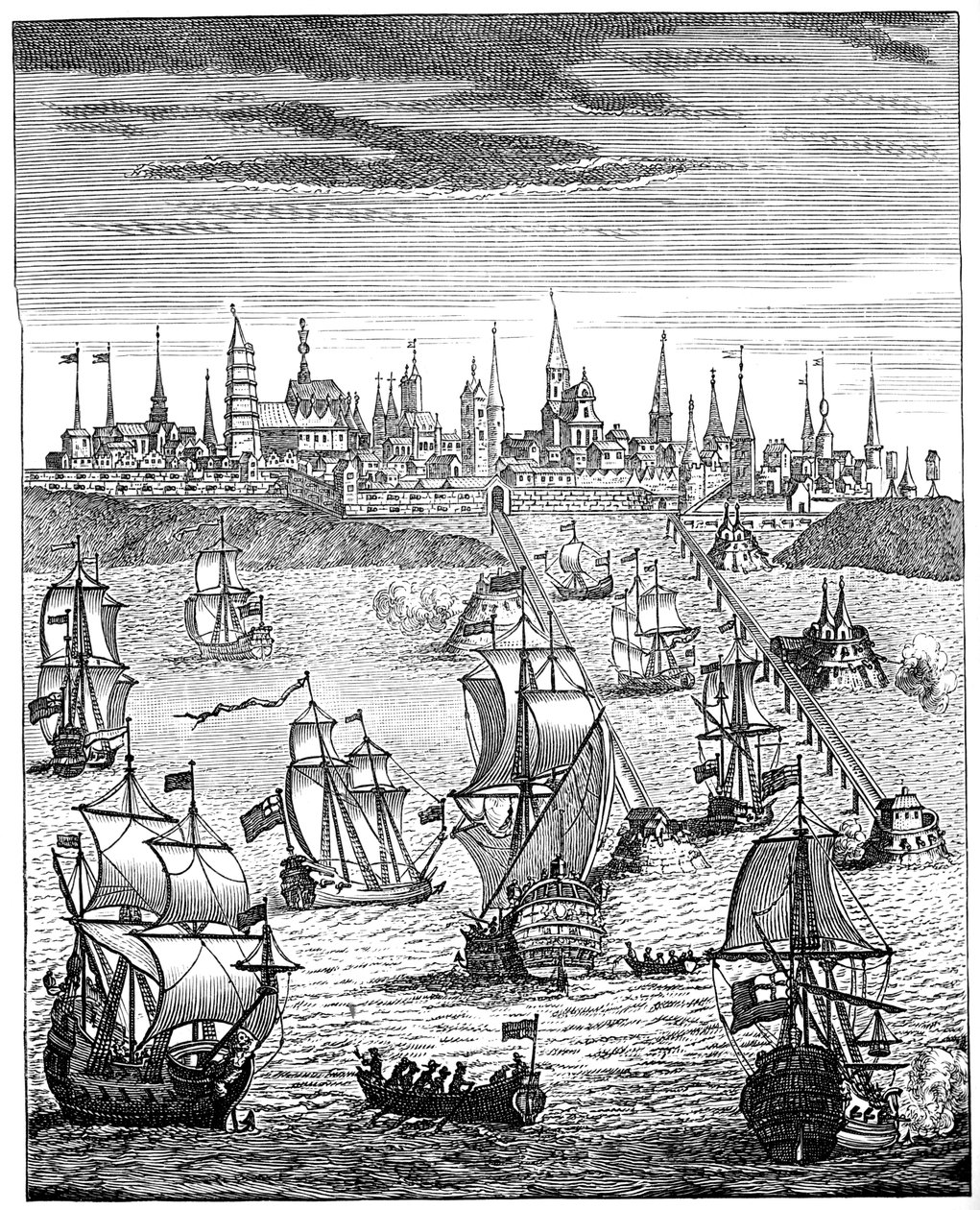 Engelse eskader vervoert troepen om Duinkerken in bezit te nemen, 1708, 1894 door Unbekannt