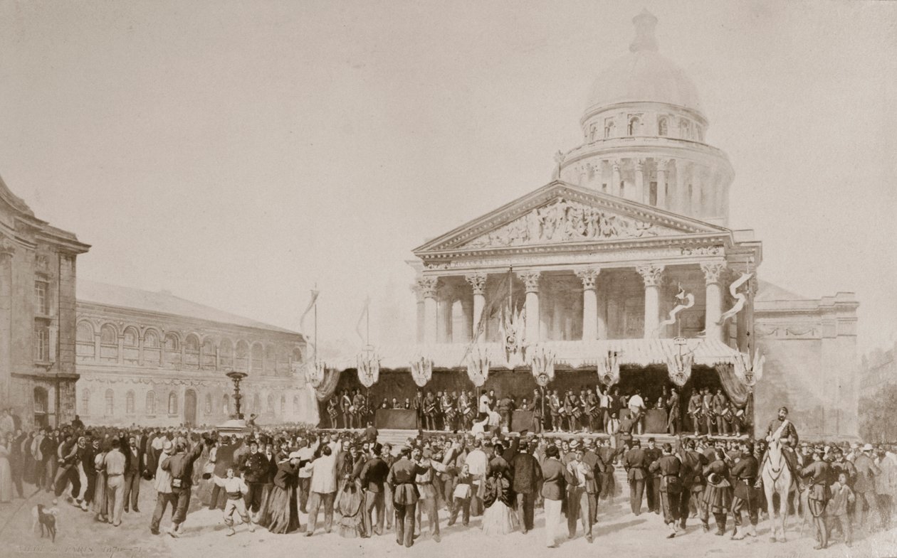 Inschrijving van vrijwilligers in de Nationale Garde, Place du Pantheon, Parijs, 1870-1871 door Unbekannt