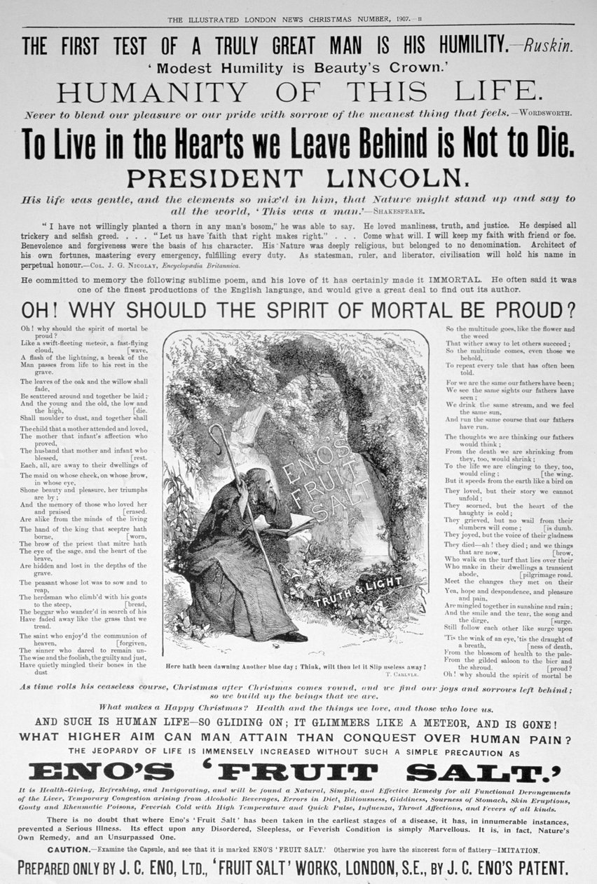 Enos Fruit Salt advertentie, 1907 door Unbekannt