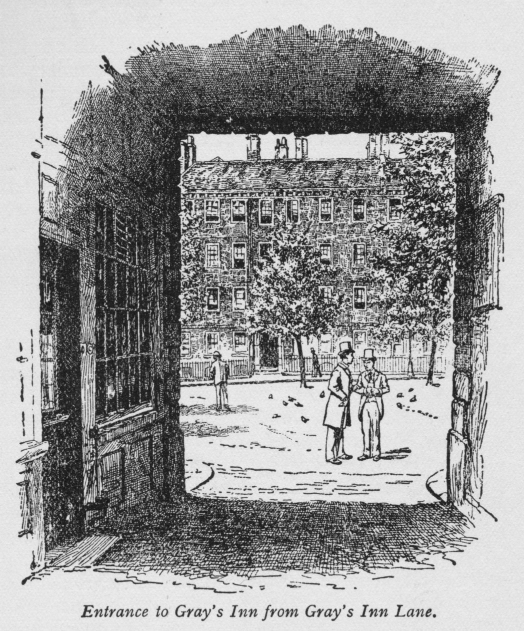 Ingang naar Grays Inn vanaf Grays Inn Lane, ca. 1918 door Unbekannt
