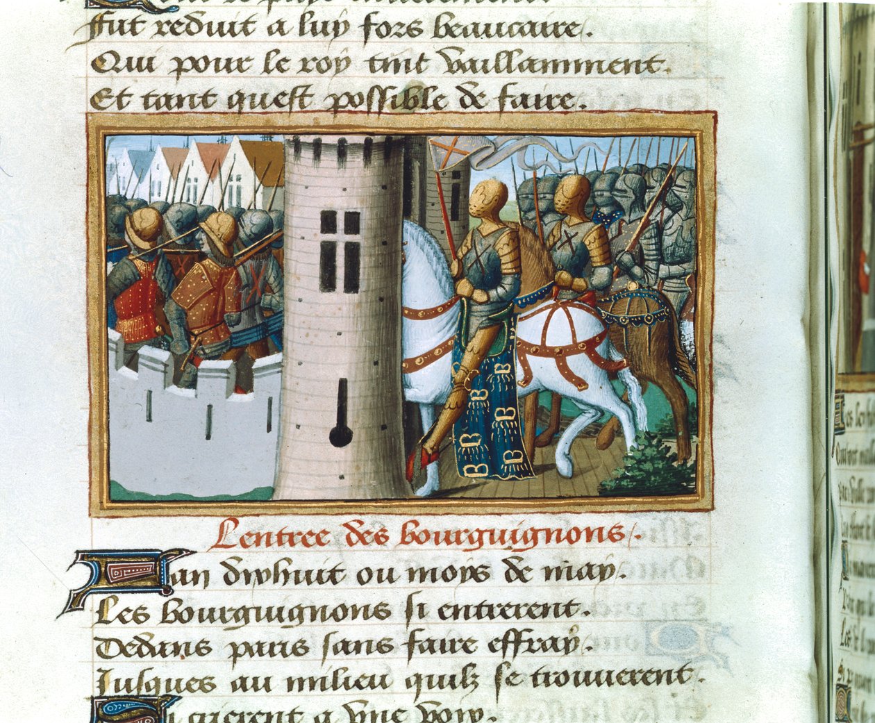 De Intocht van de Bourgondiërs in Parijs, 14 mei 1418, ca. 1484 door Unbekannt