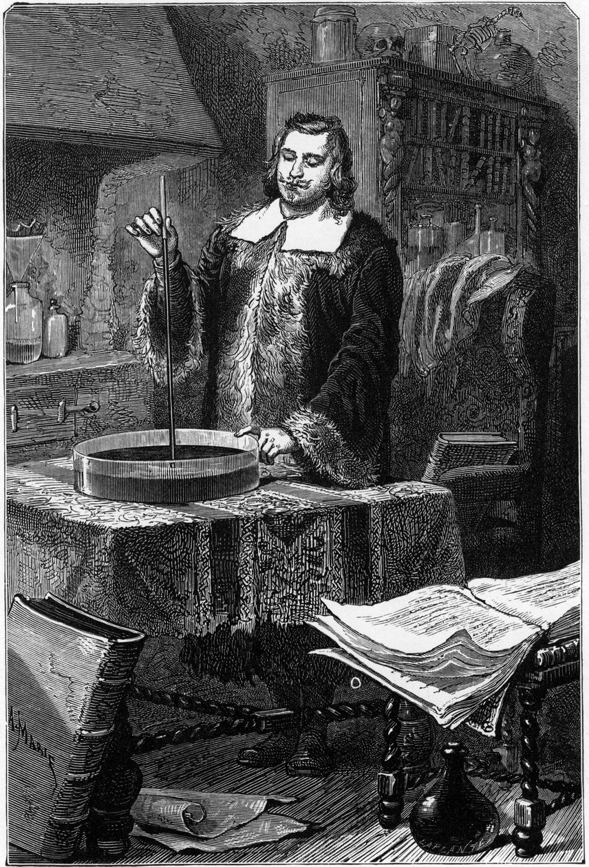 Evangelista Torricelli, Italiaanse natuurkundige, uitvinder van de kwikbarometer, 1643 1873 door Unbekannt