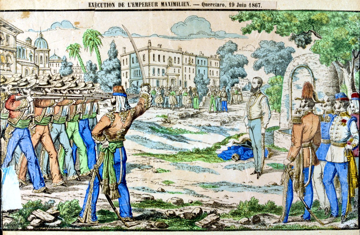 De executie van Maximiliaan, keizer van Mexico, 19 juni 1867 door Unbekannt