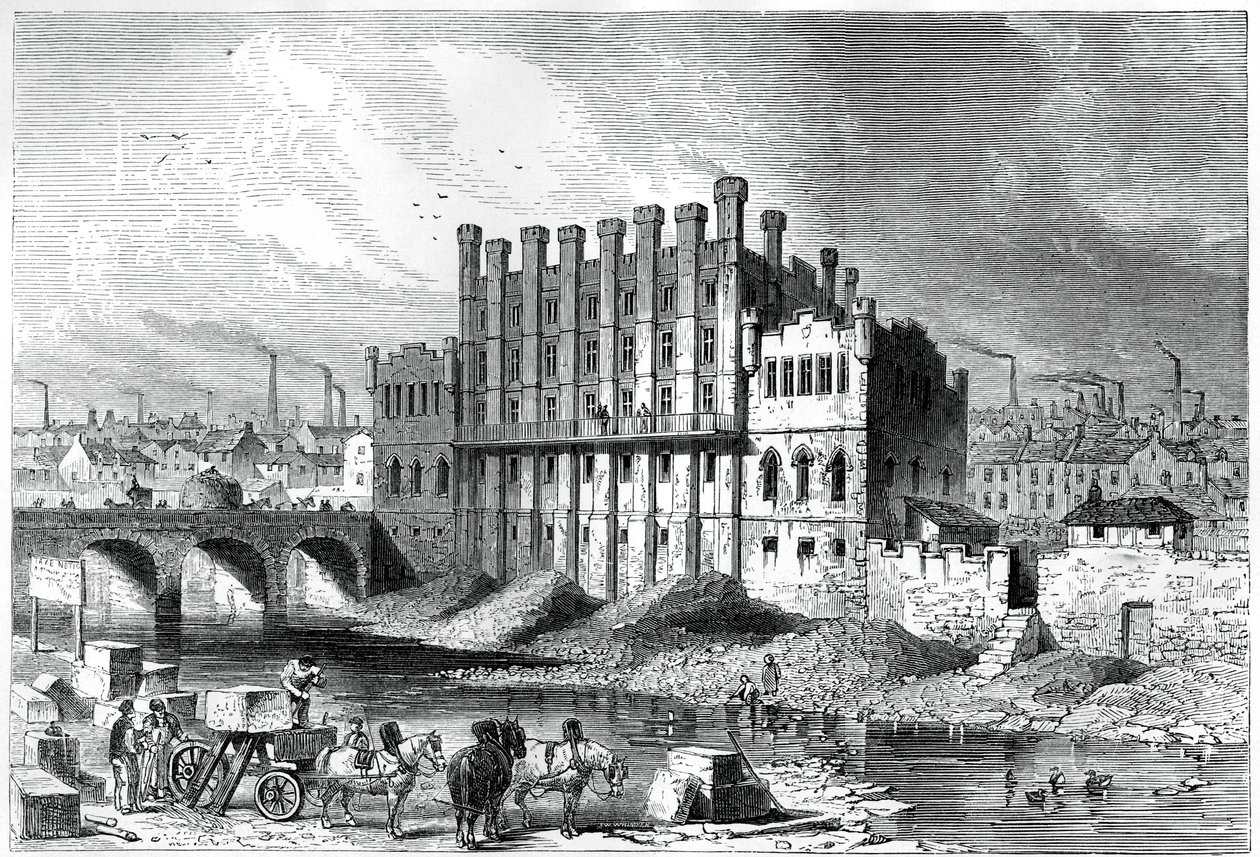 Buitenaanzicht van de Kasteelmaalderij in Sheffield, 1886 door Unbekannt