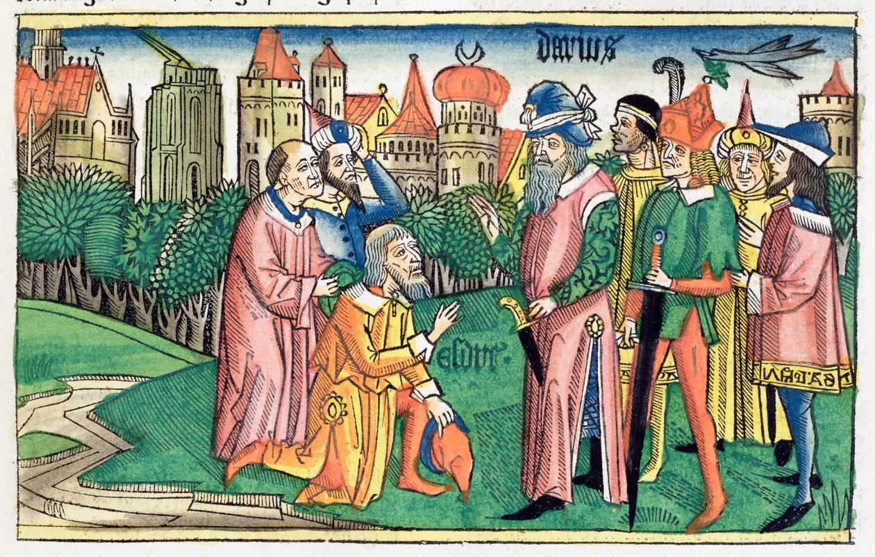 Ezra 6:16: de Tempel van Jeruzalem wordt ingewijd door Koning Darius door Unbekannt