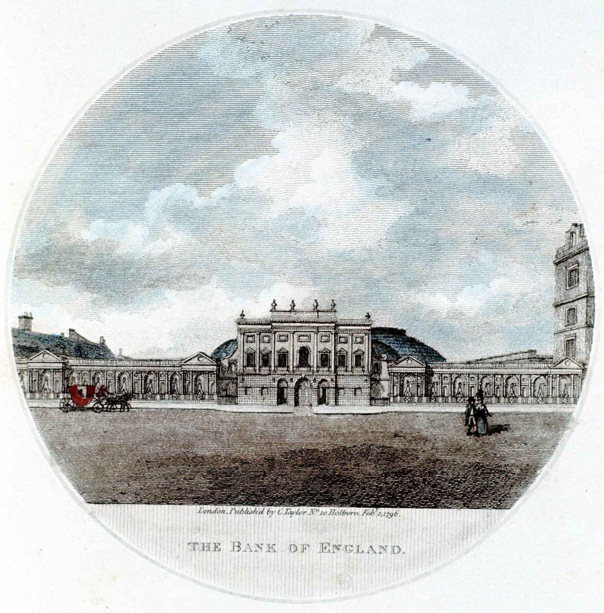 Façade van de Bank of England, Threadneedle Street, Londen, 1796 door Unbekannt