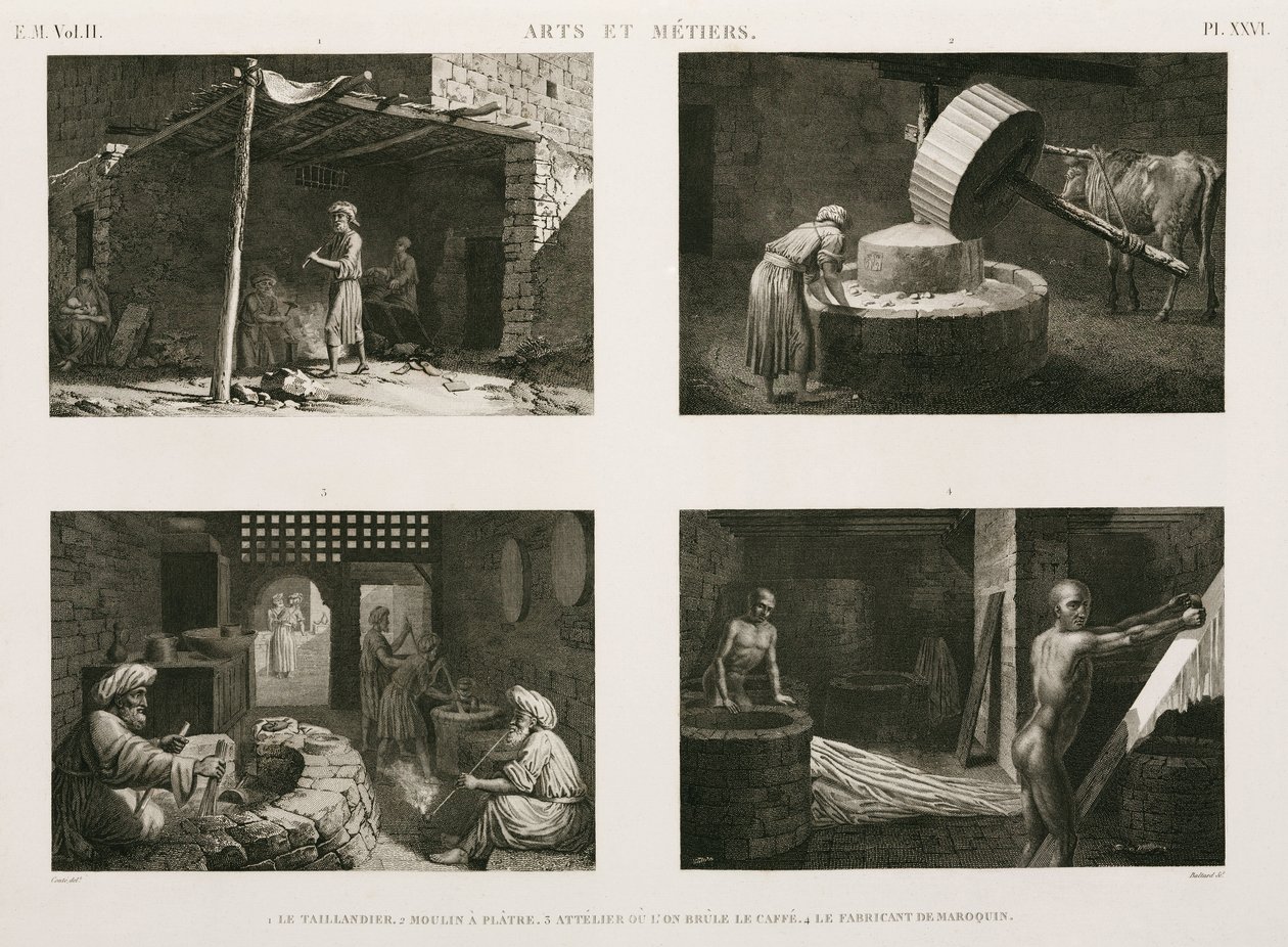 Fabricage, Diverse huisnijverheid, Egypte, c.1798 door Unbekannt