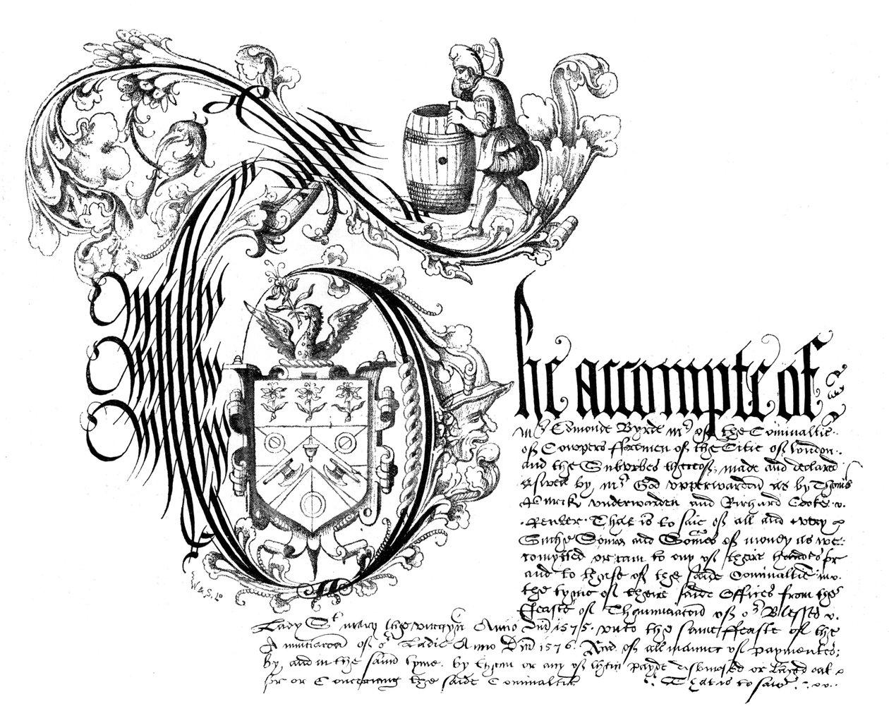 Facsimile uit het boek van rekeningen van de Coopers Company door Unbekannt