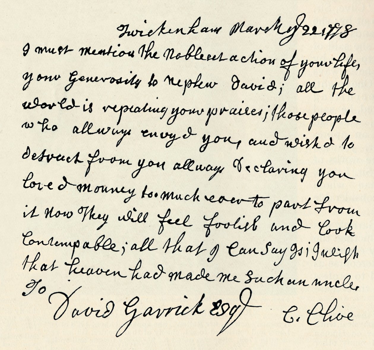 Facsimile van handgeschreven brief door Kitty Clive, 1907 door Unbekannt