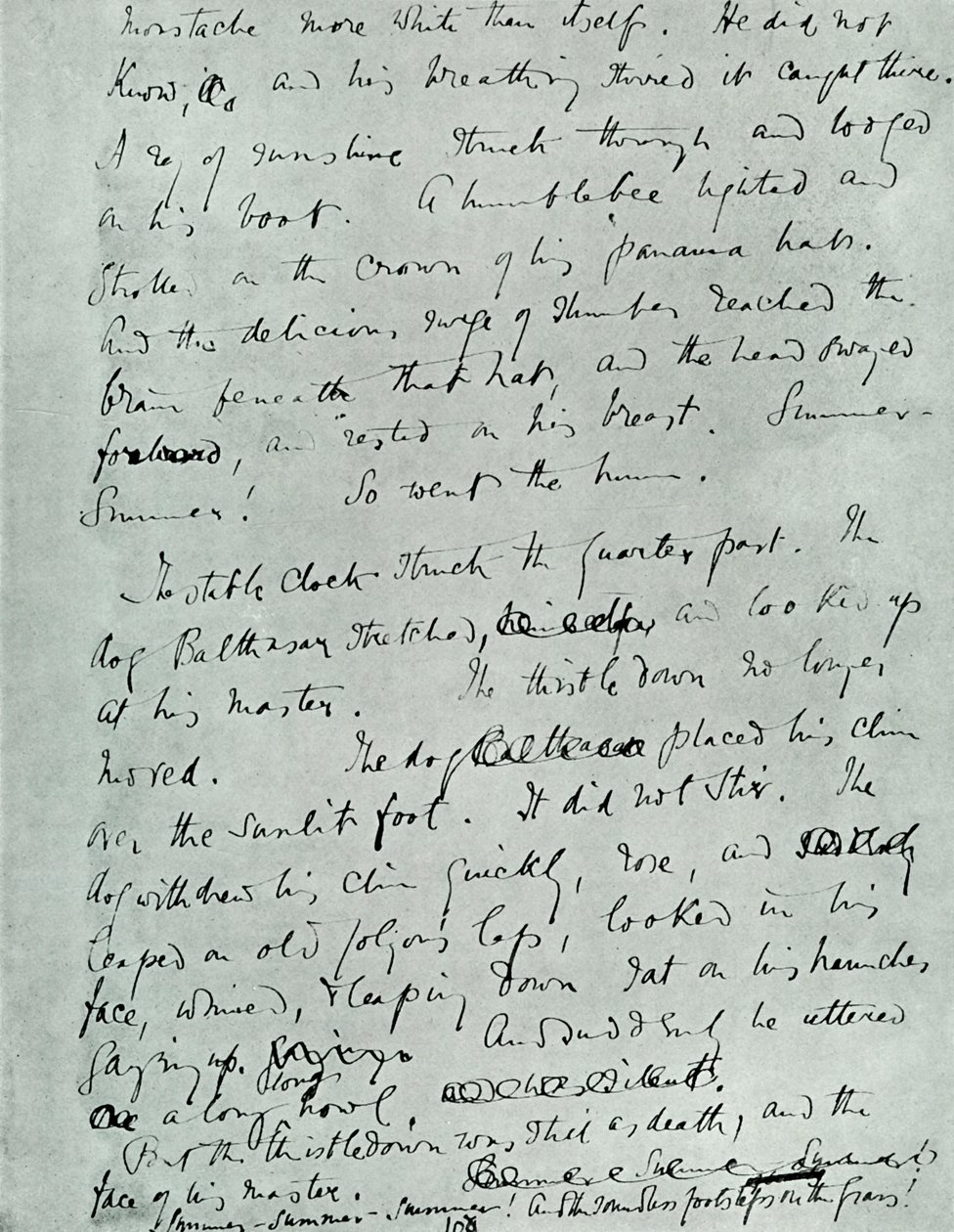 Facsimile pagina van MS voor Indian Summer of a Forsyte, door John Galsworthy, 1918, 1928 door Unbekannt