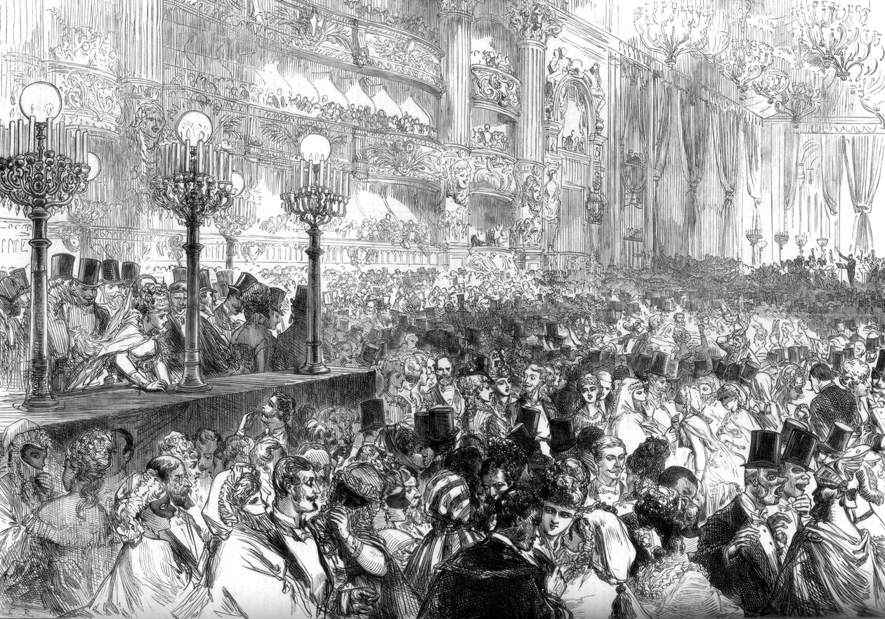Verkleedbal in het nieuwe Grand Opera House, Parijs, ten behoeve van de armen, 1875 door Unbekannt