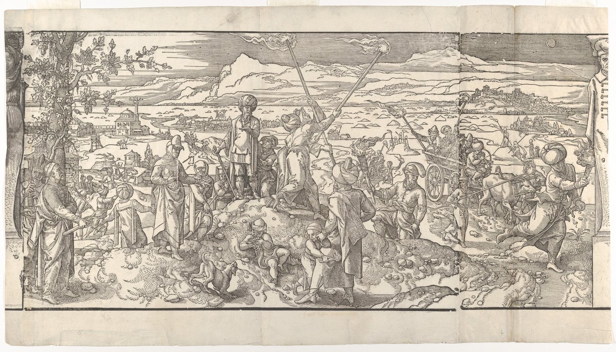 Festival van de Nieuwe Maan uit de fries Ces Moeurs et fachons de faire de Turcz Customs, 1553 door Unbekannt
