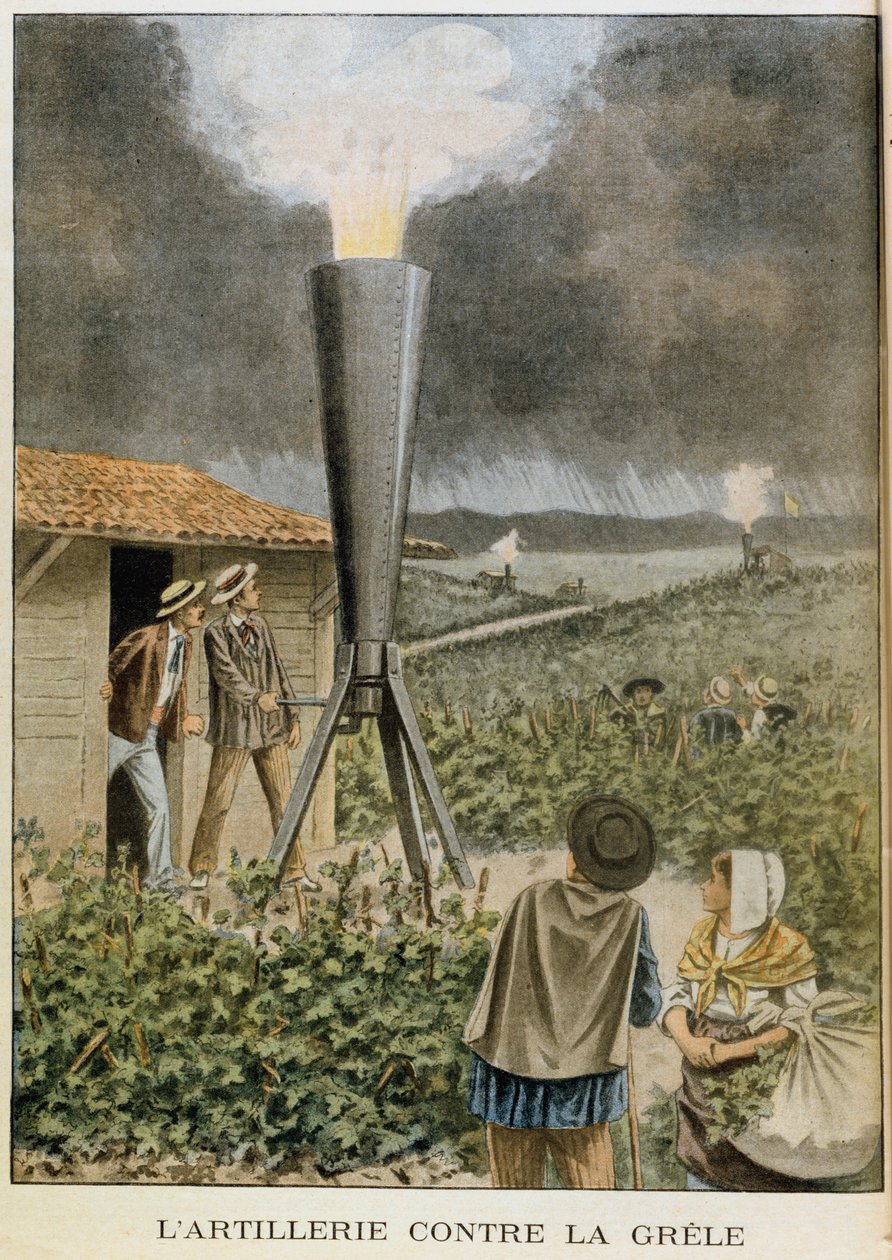 Een kanon afvuren in de wolken om een hagelstorm te voorkomen door Unbekannt