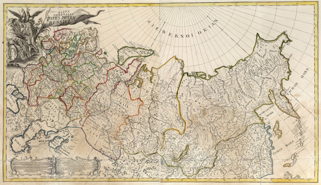 Eerste Algemene Kaart van het Russische Rijk, 1745 door Unbekannt