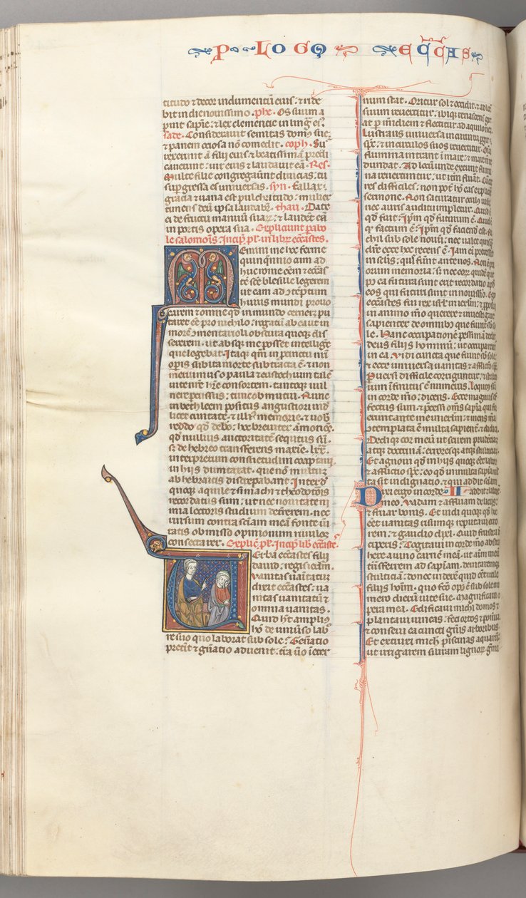 Fol. 247v, Prediker, gehistorieerde initiaal V, Salomo onderwijst, ca. 1275-1300 door Unbekannt