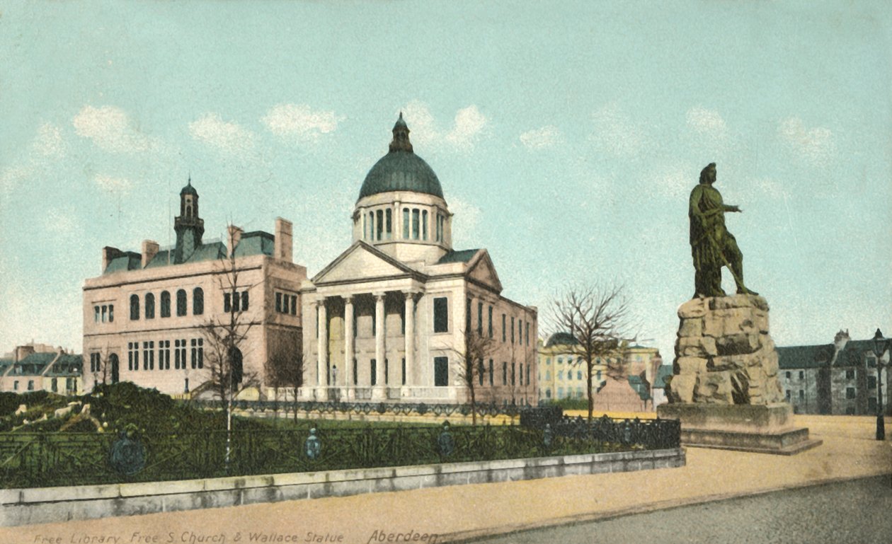Vrije Bibliotheek Vrije S Kerk & Wallace Standbeeld - Aberdeen door Unbekannt