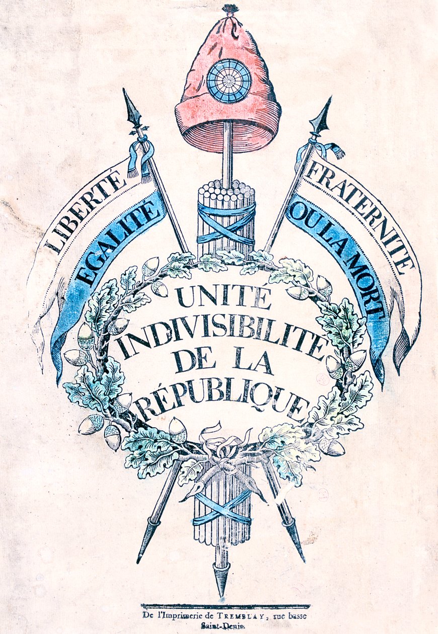 Franse Revolutie 1789: Allegorisch embleem van de Republiek door Unbekannt