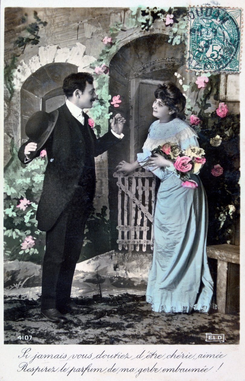 Franse romantische ansichtkaart, ca. 1900 door Unbekannt