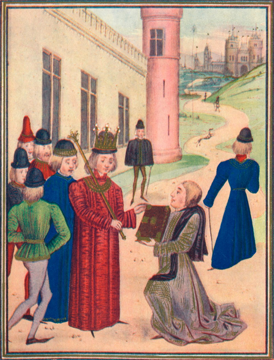 Froissart presenteert zijn boek met liefdesgedichten aan Richard II in 1395 door Unbekannt