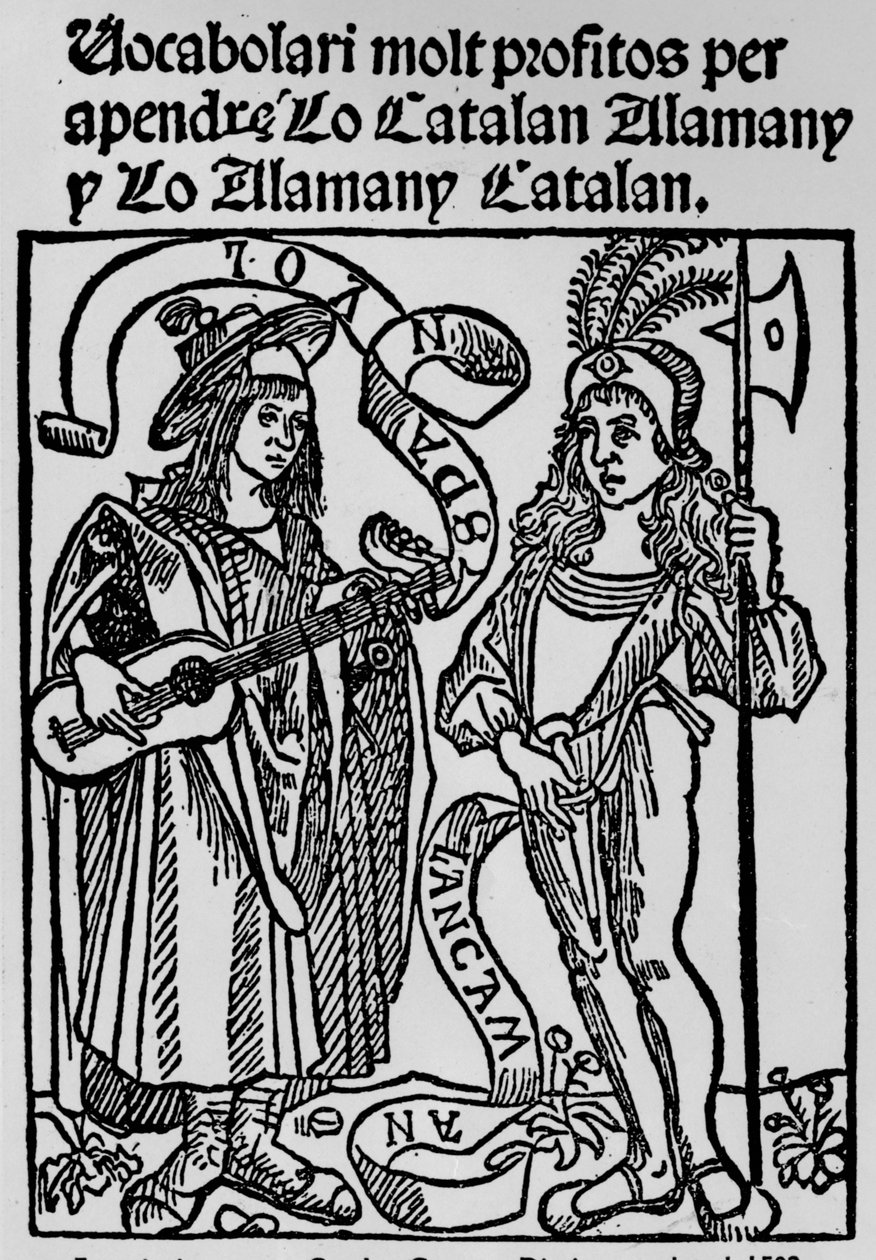 Frontispice van een Catalaans-Duits woordenboek gedateerd 1502, 1934 door Unbekannt