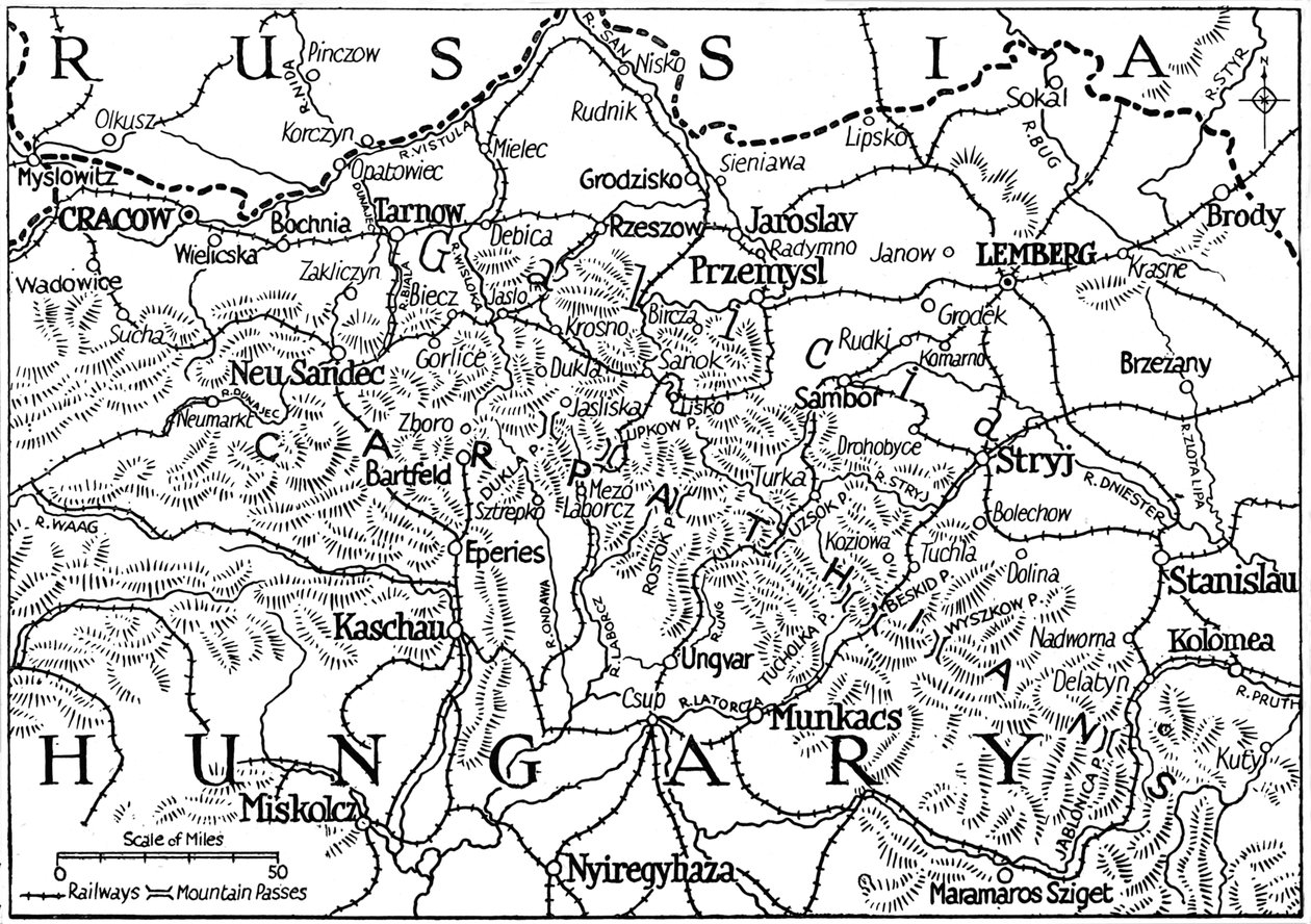 Galicië en de Karpatenpassen, 1915 door Unbekannt