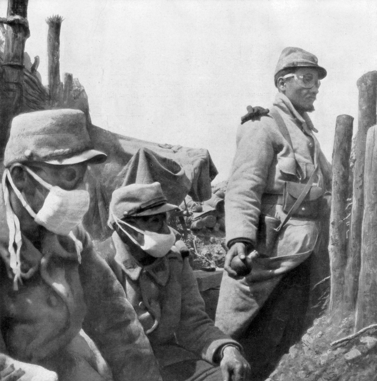 Gasbescherming, Frankrijk, Eerste Wereldoorlog, 1915 door Unbekannt