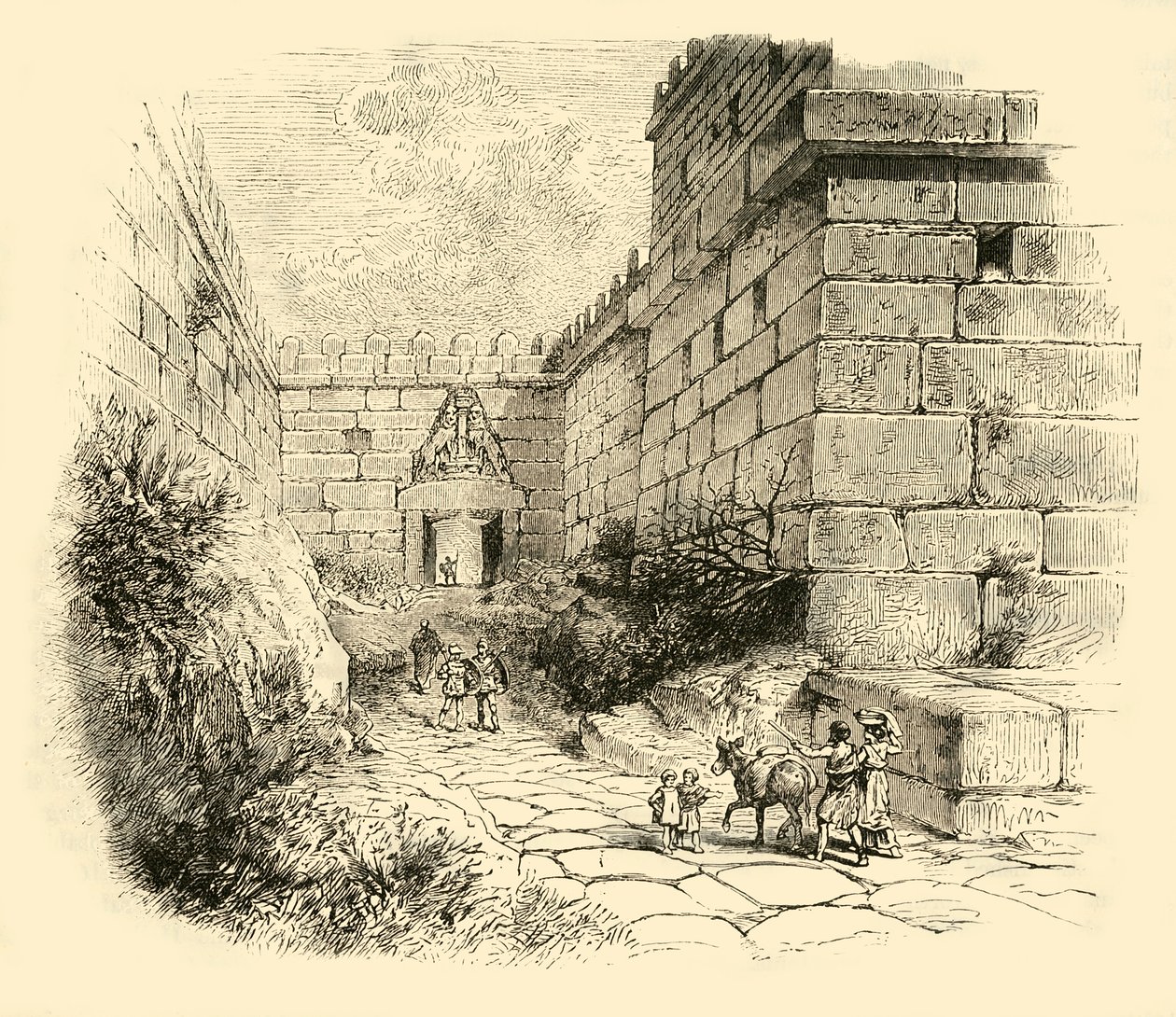 Poort van de Leeuwen in Mycene, 1890 door Unbekannt