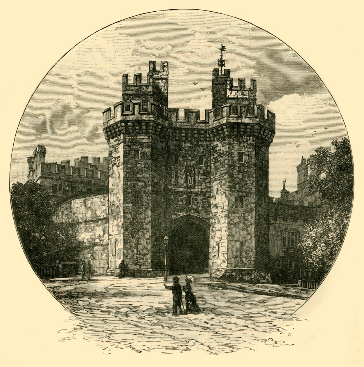 Poort van Lancaster Castle, 1898 door Unbekannt
