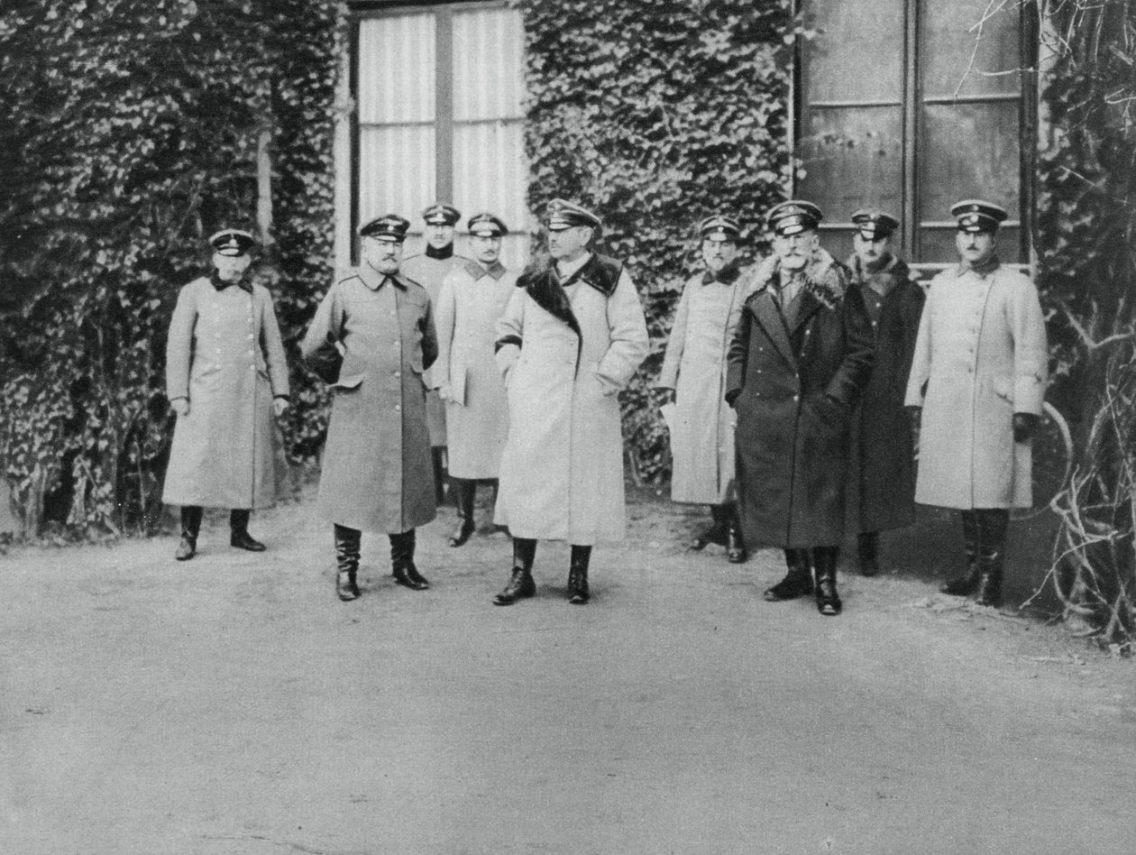Generaal Alexander von Kluck en andere officieren, Eerste Wereldoorlog door Unbekannt