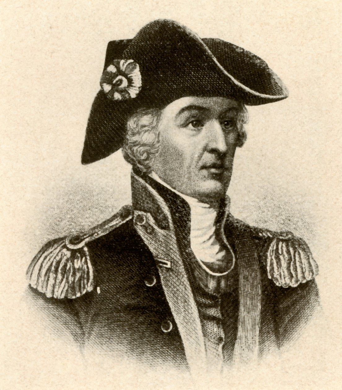 Generaal Francis Marion, in jas met hoge kraag en vest, ca. 1770, 1937 door Unbekannt