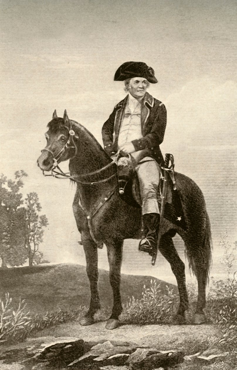 Generaal Israel Putnam, toont uniform van een Continentale soldaat, ca. 1770, 1937 door Unbekannt
