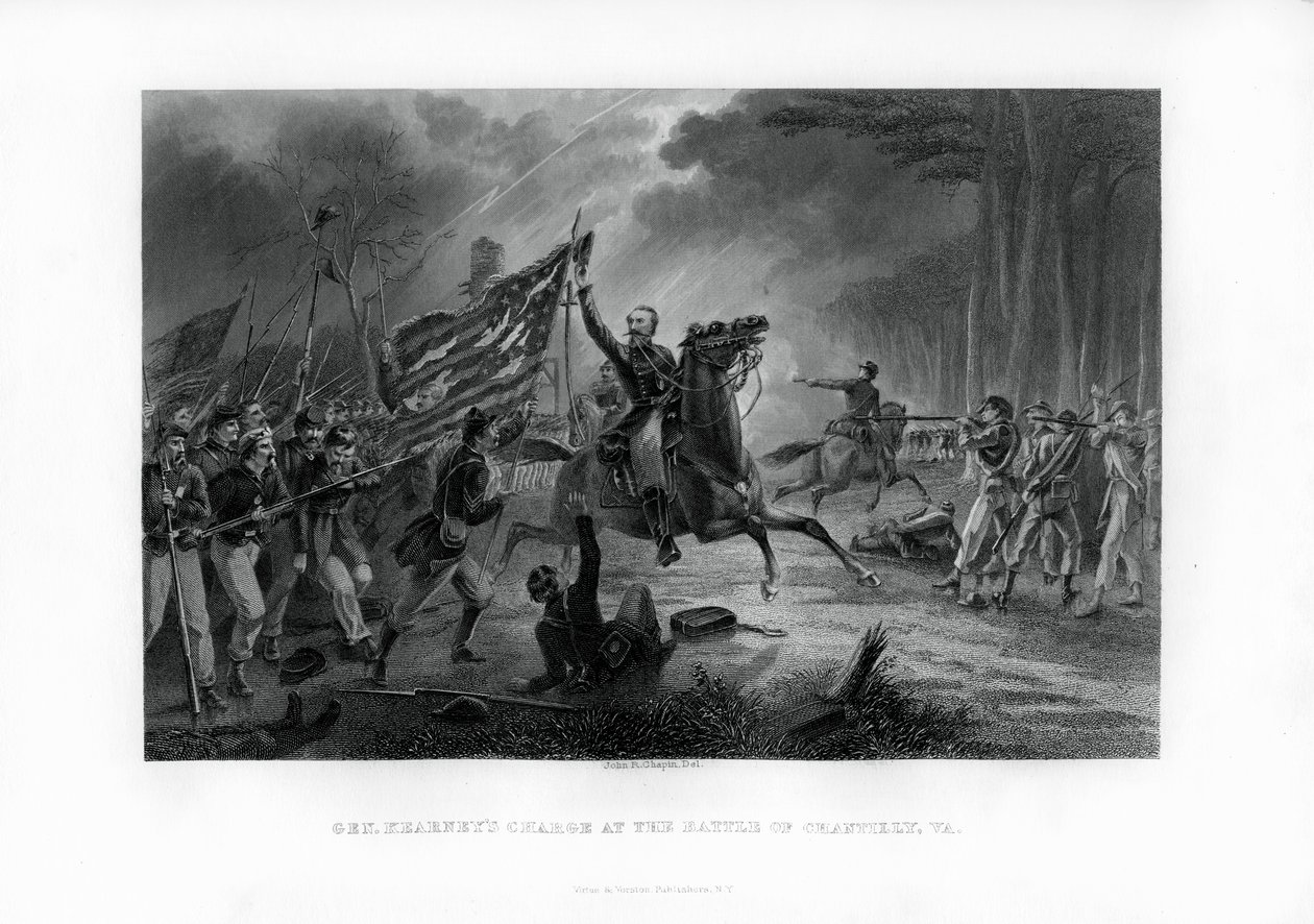 Generaal Kearnys Charge, De Slag bij Chantilly, Virginia, 1 september 1862, 1862-1867 door Unbekannt