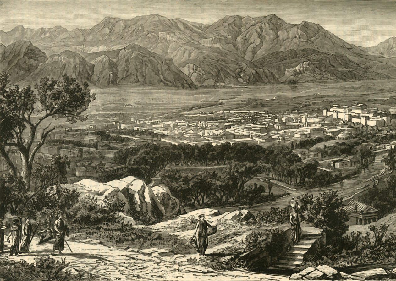 Algemeen uitzicht op Sparta, gerestaureerd, 1890 door Unbekannt