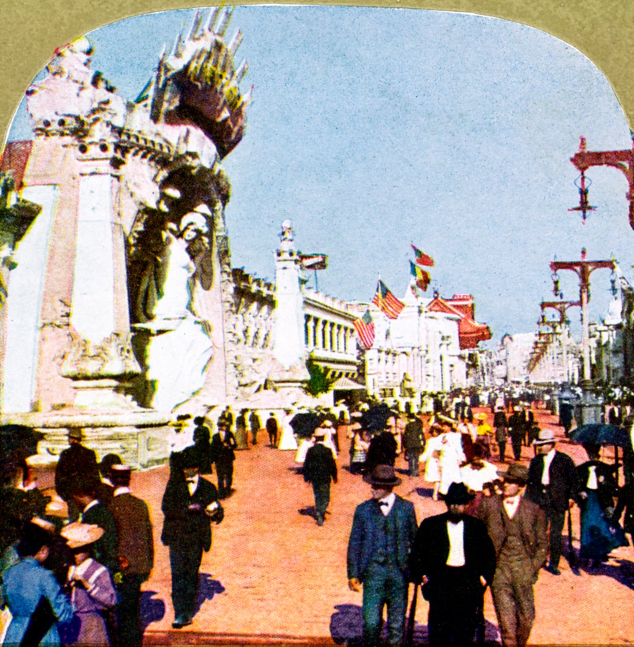 Algemeen overzicht van de Pike op de Wereldtentoonstelling, St. Louis, Missouri, VS, 1904 door Unbekannt