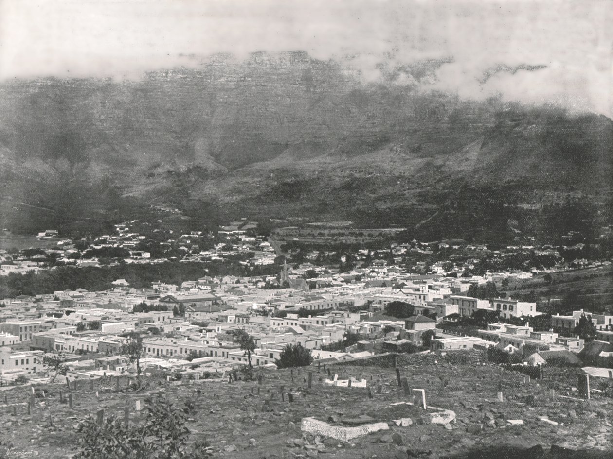 Algemeen Uitzicht op de Tafelberg in Dampen, Kaapstad, Zuid-Afrika, 1895 door Unbekannt