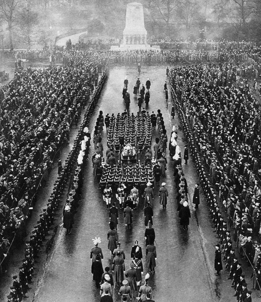 Begrafenisstoet van George V op de Horse Guards Parade, Londen, 28 januari 1936 door Unbekannt