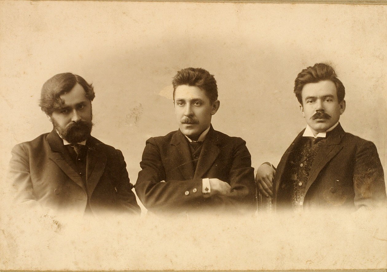 Georgy Chulkov, Vasili Milioti en Genrich Tasteven, Russische schrijvers, 1900s door Unbekannt