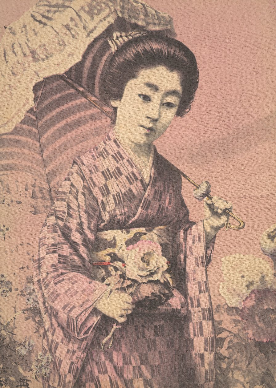 Meisje met een parasol, ca. 1900 door Unbekannt