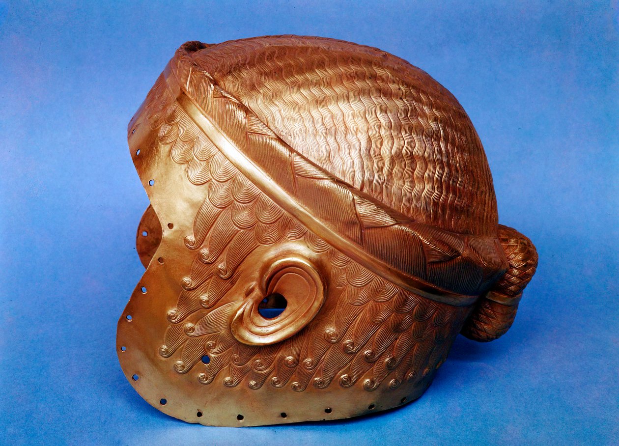 Gouden helm uit Mesopotamië, 2500 v.Chr. door Unbekannt