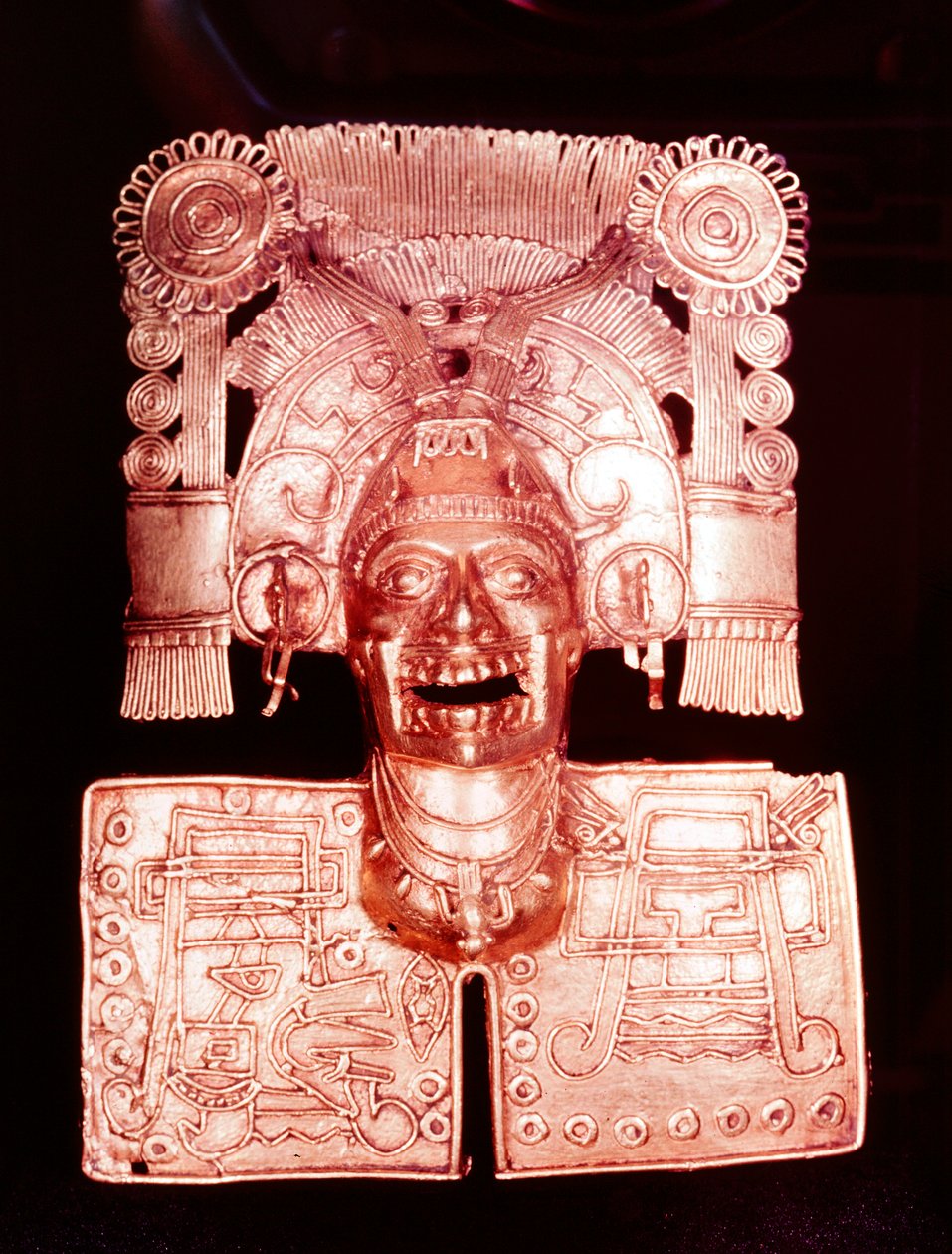 Gouden hanger die Mitlantecuhtli, Azteekse god van de dood, voorstelt, 15e eeuw door Unbekannt